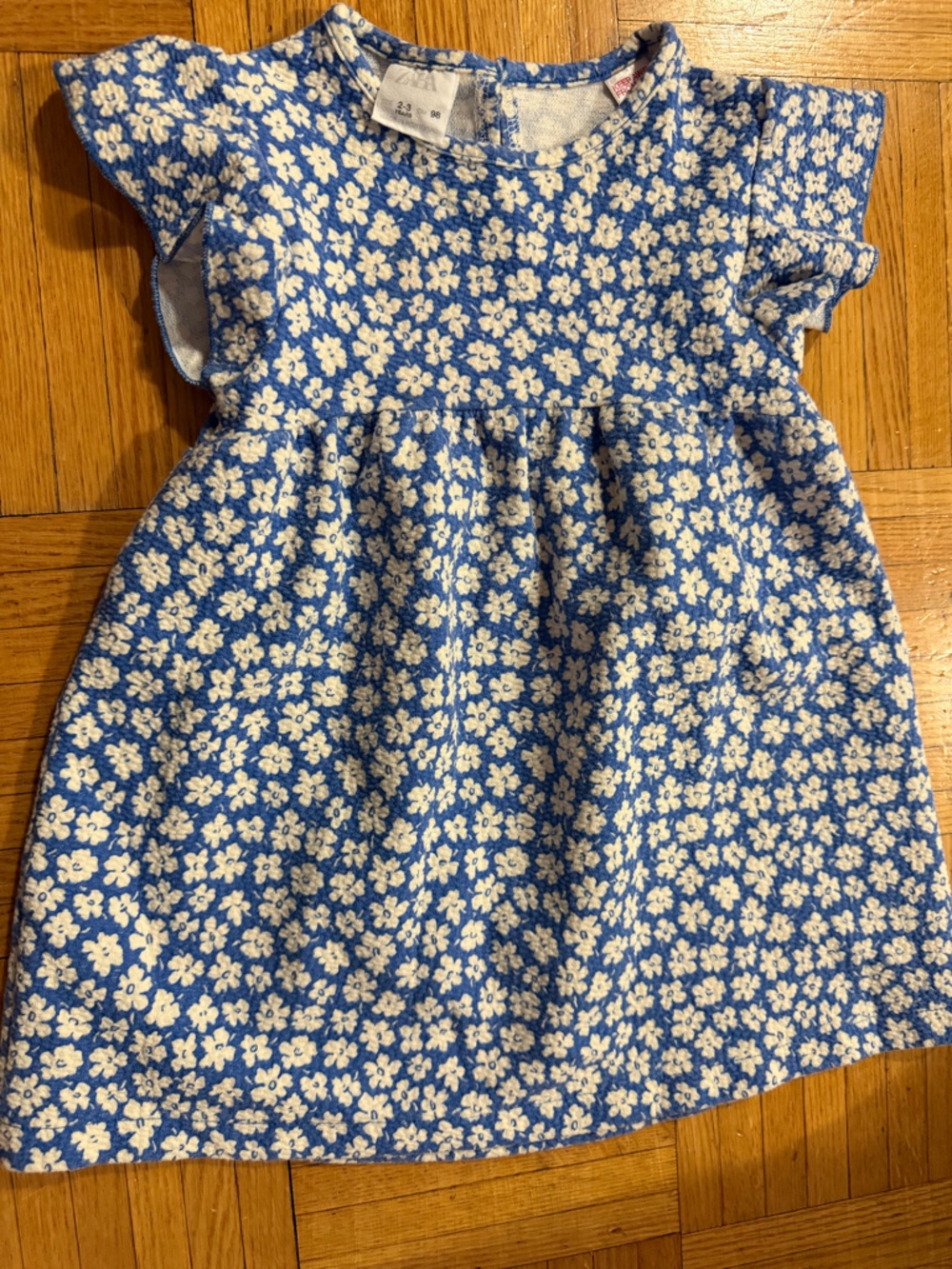 Zara Blue and White Floral Girls Dress